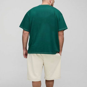 Ensemble T-shirt et short pour homme, respirant, léger, 100% coton, été, style streetwear décontracté, fabriqué directement par le fabricant. - Product Image 2