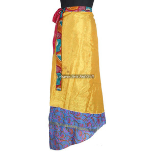 Nuevo Sarong Pareo Mágico de Seda India Vintage de Doble Capa Reversible Étnico 2026, Falda Mágica de 38 Pulgadas, Diseño Personalizado de Última Moda para Mujer - Product Image 4