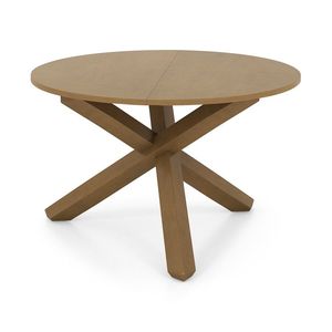 47 Inches <b>Round</b> <b>Solid</b> Acacia <b>Wood</b> <b>Dining</b> <b>Table</b> with Legs for 4-6 Persons - Product Image 1