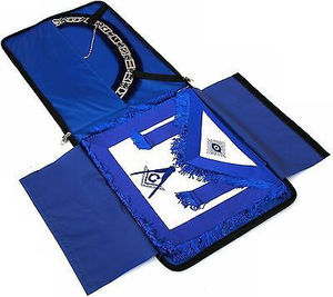 Masonic Regalia Blue Faux Leather Apron Hard Case with Handle Durable Square Shape High Quality Custom Made Apron <b>Briefcase</b> - Product Image 1