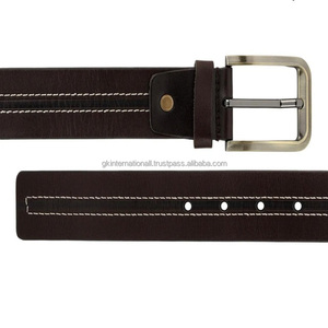 Cinturón Casual de Cuero Vacuno Negro 100% Original de Calidad de Exportación para Hombre y Mujer con Hebilla de Latón Elegante - Product Image 6