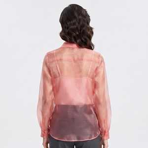 Blusa Transparente con Botones para Mujer, Estilo Urbano, Camisa Transparente Sexy de Verano, Ropa de Noche para Mujer, Camisa Transparente - Product Image 2