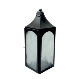 Wholesale Elegant Style <b>Black</b> Metal Candle Holder <b>Lantern</b> for Home and Garden Floor Decorations - Product Image 1