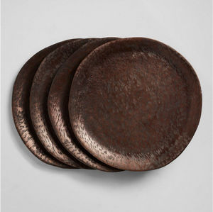 Assiette de présentation dorée en métal martelé brillant, décorée, pour mariages, dîners et décoration de table - Product Image 4