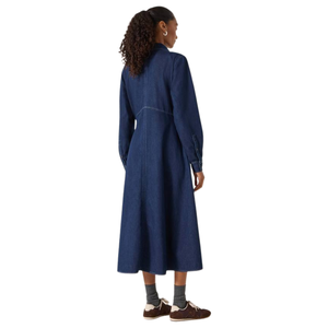 Vestido Camisero de Mezclilla para Mujer, Manga Larga, Informal, de Algodón, Fabricante Mayorista de Moda - Product Image 3
