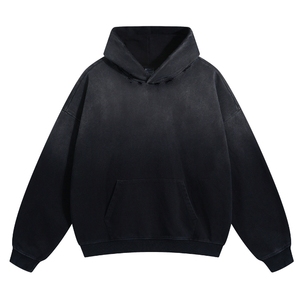 Sweat-shirt à capuche zippé vert délavé pour homme, en coton molletonné, coupe classique avec poche - Product Image 1