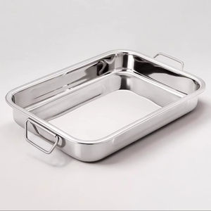 Plateau rectangulaire en métal de luxe, finition or et noir, plateau décoratif pour les collations, les pâtisseries et le service du café, parfait pour la maison et les hôtels - Product Image 1