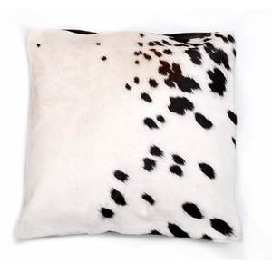 Square Cowhide Pillow 20x20in White with Black Spots Fur Home Decor - Product Image 3