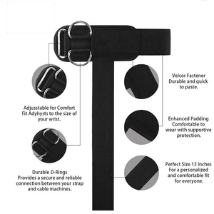 Sangles de musculation rembourrées en néoprène ZOTO avec double boucle en D, sangles de soutien du poignet pour la musculation en salle de sport, vente en gros - Product Image 2