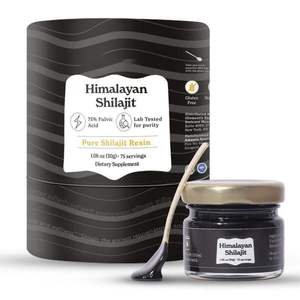 Natural Food Grade Shilajit Resin in Glass Bottle Container <b>Drum</b> Himalayan Mineral Supplement by FIT - Product Image 1