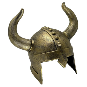 Casco Vikingo de Bronce Hecho a Mano con Cuernos Curvos Decorativos para Adultos, Tocado Metálico Medieval para Disfraces de Halloween - Product Image 5