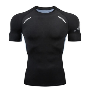 Rashguard personnalisé pour homme à manches courtes BJJ Grappling OEM Sublimation Polyester Spandex Compression Respirant Premium - Product Image 4