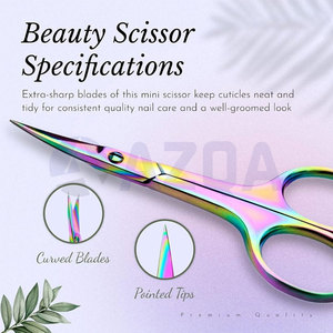 Tijeras para Cutículas de Acero Inoxidable con Recubrimiento de Titanio Arcoíris, con Puntas de Precisión Fina para el Cuidado de las Manicuras - Product Image 6