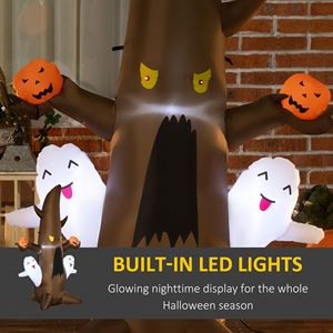 5 décorations gonflables LED d'Halloween pour l'extérieur : arbre fantôme et citrouilles pour la cour ou le jardin - Product Image 3