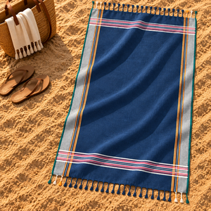Toalla de Playa Turca Kikoy 100% Algodón a Rayas, Secado Rápido, Ecológica, Toalla de Playa de Lujo, Exportador en India - Product Image 3
