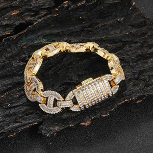 Bracelet chaîne en argent S925 pour homme avec moissanite, coupe Buggat, sertissage pavé, luxe, plaqué rhodium, pour usage quotidien - Product Image 3