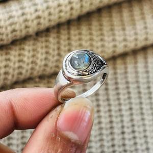 Vintage Labradorite Brass Gemstone <b>Ring</b> Silver Plated Bohemian <b>Statement</b> Tribal Wholesale <b>Ring</b> Women - Product Image 3