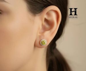 Pendientes de Oro de 14K con Halo de Piedras Preciosas Verdes, Fabricante de Joyería Fina de Lujo - Product Image 6