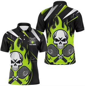 Pickleball Custom Sublimation Athletic <b>Shirt</b> Breathable Eco-Friendly Spandex/Cotton <b>Half</b> Sleeve Button-Up Collar Quick Unisex - Product Image 1