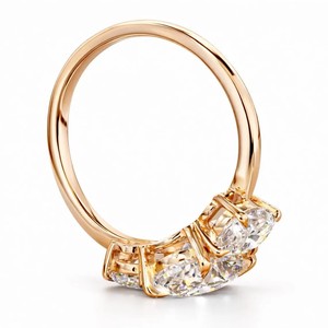 Platinum Oval Cut Lab Diamond Three <b>Stone</b> Engagement Ring 10K 14K 18K Solid White Gold GIA Certified Classic Fine Women Jewelry - Product Image 3