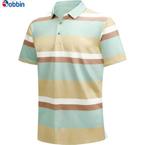 คอลเลคชั่นฤดูร้อน เสื้อโปโลผู้ชายลายทางสุดเทรนดี้ เสื้อโปโลผู้ชายแบบมีกระเป๋าเสื้อผ้าฝ้ายแขนสั้นสำหรับเล่นกอล์ฟ - Product Image 6