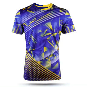 T-shirts sportifs pour hommes en coton 100% avec logo personnalisé, style décontracté, coupe régulière, impression par sublimation, jersey de course pour hommes - Product Image 1