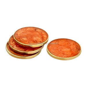Ensemble de sous-verres en résine moderne, écologiques, durables et de haute qualité, personnalisables, motif marbre vert unique, logo personnalisé, pour la maison et les restaurants - Product Image 4