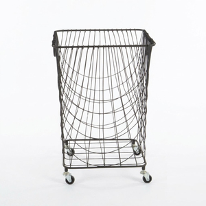 Stylish Metal <b>Laundry</b> <b>Basket</b> Wire Storage Bin For Bathroom Bedroom And Use Hotel Bathroom & Bedroom Storage Organizer - Product Image 1