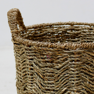 Wholesale Eco Friendly Natural <b>Seagrass</b> Storage <b>Basket</b> Set <b>Laundry</b> <b>Laundry</b> Handles - Product Image 2
