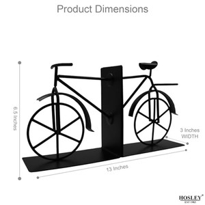 Sheesham Wood Vintage <b>Bookends</b> with Iron Bicycle Accents | Handcrafted Wholesale - Product Image 4