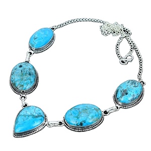 Turquoise Gemstone Necklace 925 Sterling Silver Necklace <b>Jewelry</b> <b>Handmade</b> <b>Jewelry</b> - Product Image 1