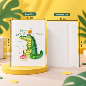 Carte de vœux artisanale personnalisée sur le thème du crocodile, idéale pour les anniversaires, en papier de papeterie, cadeau, vente en gros, Vietnam - Product Image 2