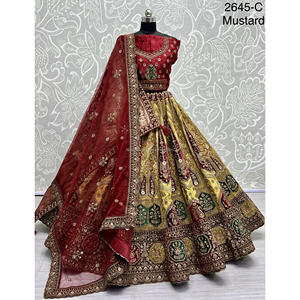 Collections de velours de vêtements de mariée indiens pour la mariée avec le travail de Zarkhan par Fabzone - Product Image 1