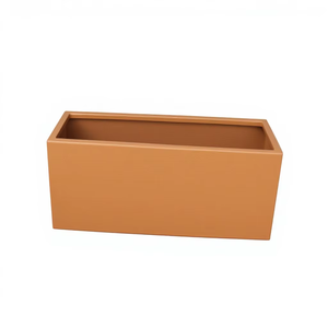 Rectangular Classic Plain Design Handcrafted Hand Carved FRP Planter Pot Lightweight Unbreakable Floor <b>Outdoor</b>/Indoor Use - Product Image 1