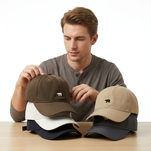 Unisex 6-Panel Baseball Cap Embroidered Bear Logo Adjustable Breathable <b>Waterproof</b> Polyester Casual <b>Hat</b> for Adults - Product Image 2