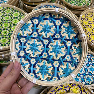 Cesta de Bambú Plana de Alta Calidad para Decoración del Hogar 2025, para Exhibir Alimentos y Decorar el Hogar, Ecológica - Product Image 2