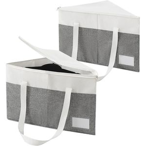 2-Pack Triangle Rigid Hanger Organizer Bags with Lid for <b>Laundry</b> Room Wardrobe and Drying Rack Hanging Closet <b>Storage</b> - Product Image 1