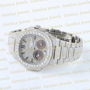 Hot Selling Iced Out D VVS Moissanite Diamond Chronograph Pass Diamond Tester Cushion Dial <b>Men's</b> Hip Hop Diamond <b>Watch</b> - Product Image 4