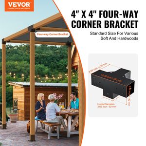 Pesante 4 ''x 4'' Kit staffa angolare 4 vie falegnameria Post Base fai da te per una facile installazione per travi in legno Patio pergolati Log - Product Image 2
