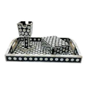 Brûleur d'encens Bakhoor en nacre de Dubaï, Émirats Arabes Unis, avec plateau et boîte de rangement, idéal pour le Ramadan et l'Aïd, vente en gros au Vietnam - Product Image 2