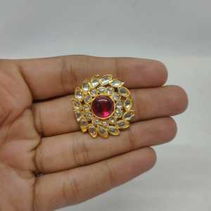 Opulent Ruby Red Floral <b>Ring</b> with Brilliant <b>CZ</b> Stones, 18K Gold Tone Statement <b>Ring</b>, Exquisite Royal Jewelry for Women - Product Image 2