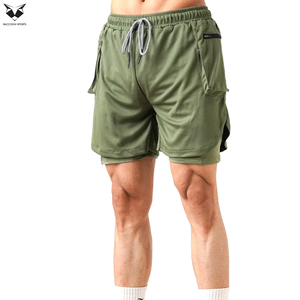 Premium <b>Men</b> Gym Sports <b>Shorts</b> Breathable Mesh Athletic Training <b>Shorts</b> Zipper Pockets High Elastic Bodybuilding <b>Shorts</b> - Product Image 3