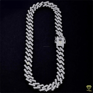 Collar de cadena con diamantes cultivados en laboratorio VVS en plata de ley 925, joyería hip hop unisex, regalo. - Product Image 2
