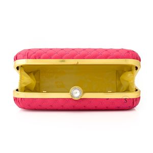 Sequins Designs Fuchsia <b>Pink</b> Color Clutch Bag <b>Purse</b> Evening Clutch Bag with Detachable Chain Strap for Wedding Haldi mehndi Gift - Product Image 1