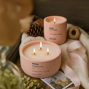 Bougie d'aromathérapie à la cire naturelle AIKUN aux baies chaudes et à la fleur d'oranger, bougie parfumée à combustion lente, vente en gros - Product Image 4