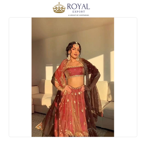 Diseño Elegante, Calidad Superior, la Mejor Colección de Ropa de Boda India, Lehenga Choli de Seda para Mujer a Bajo Precio - Product Image 4