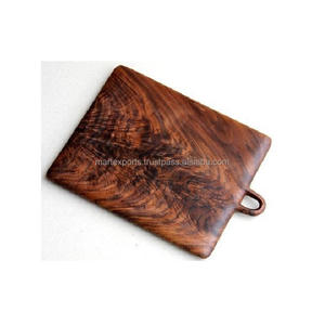 Grande planche à découper en bois naturel, durable, écologique, design moderne et luxueux, avec poignée en acier inoxydable pour légumes et viande - Product Image 1