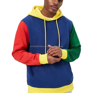 เสื้อมีฮู้ดผ้าฝ้ายเทอร์รี่ผ้าขนแกะสีผสมบ็อกซี่สี - Product Image 4