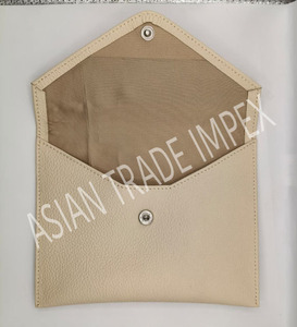 Elegant Cream Leather Envelope Clutch Travel <b>Pouch</b> Classy Women Evening Bag Luxury Cowhide Wallet Sleeve Sleek Daily Organizer - Product Image 2