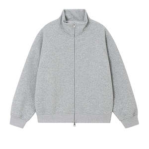 Sudadera OEM para Hombre, Informal, Holgada, 100% Algodón, Cuello Alto, Cierre de Cremallera, Sudadera Esencial para Gimnasio, con Logotipo Personalizado - Product Image 2